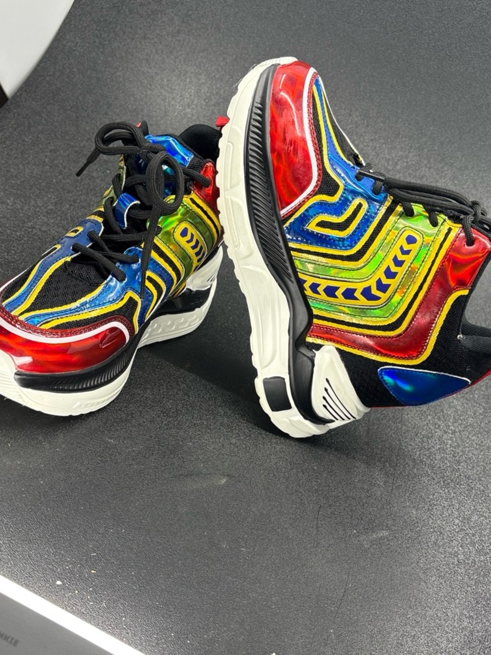 Anthony Wang Platform Wedge Sneakers Raisins Multi 9